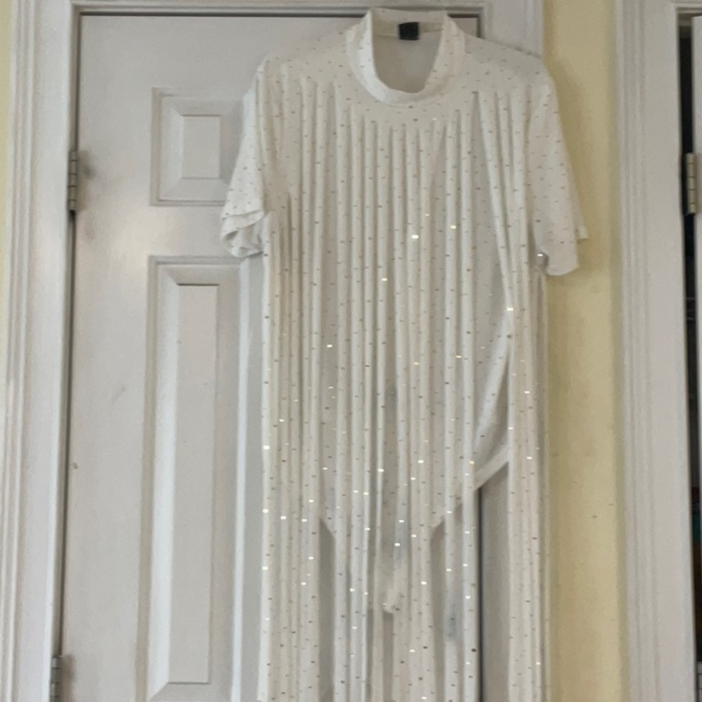 White Fringe Bodysuit - Picture 2 of 4